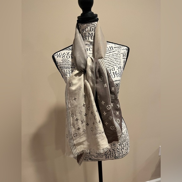Louis Vuitton Monogram Silk Fringe Scarf - Picture 1 of 8
